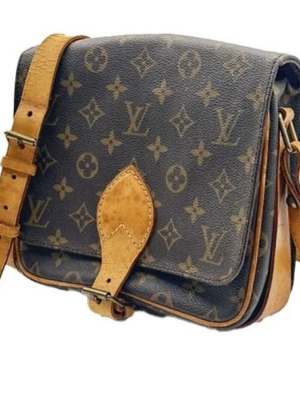 LOUIS VUITTON Cartouchiere MM Shoulder Bag Monogram Leather Brown M51253 85CA683